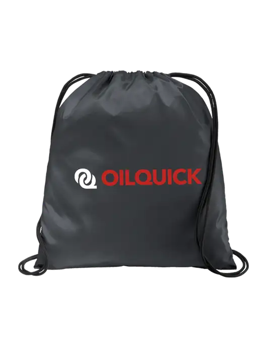 Drawstring  Graphite Grey Cinch Pack w/OilQuick Logo