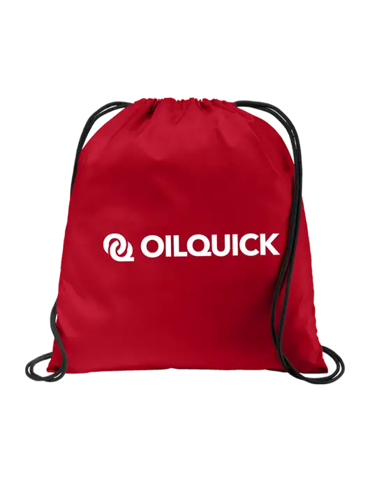 Drawstring True Red Cinch Pack w/OilQuick Logo