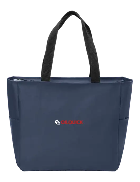Everyday Navy Zip Tote  w/OilQuick Logo