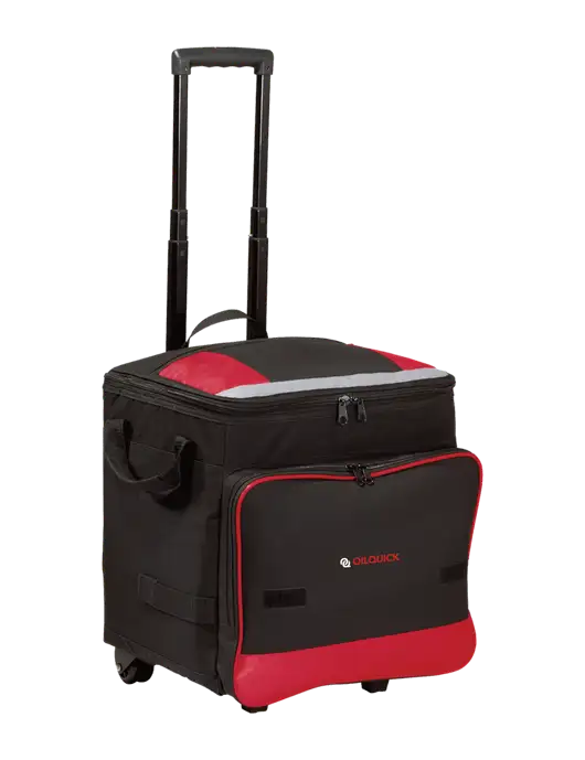 Red Rolling Cooler w/OilQuick Logo