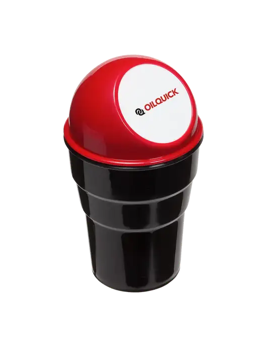 Red Car Cup Holder Trash Can w/OilQuick Logo