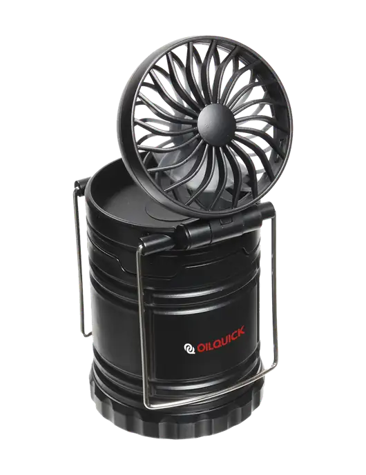 Black Retro Lantern with Fan w/OilQuick Logo