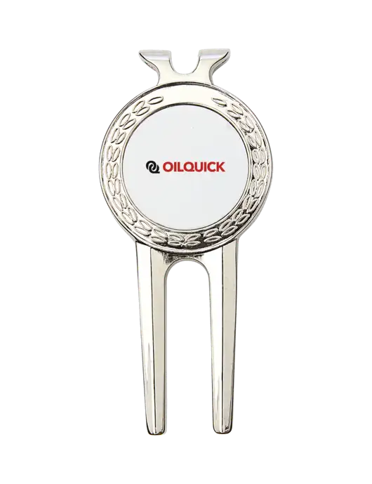 Silver Divot Tool, 1.5 x 3 w/OilQuick Logo