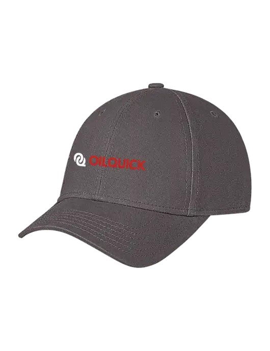 Medium Dark Grey Structured Soft Snap Closure Hook & Loop Cap w/OilQuick Logo