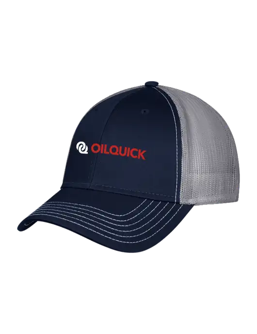 Navy/Grey Mesh Trucker Cap Snap Back w/OilQuick Logo