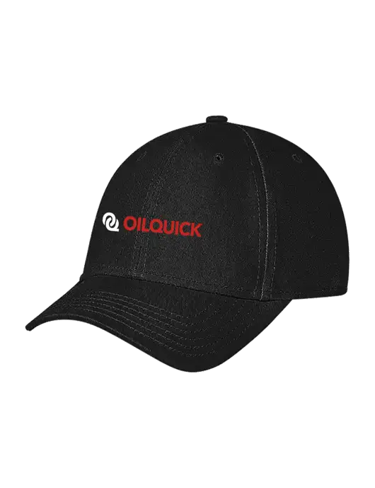 Black Structured Soft Snap Closure Hook & Loop Cap w/OilQuick Logo