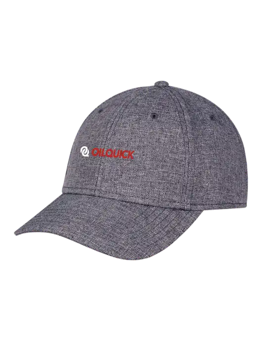 Heather Charcoal Structured Linen Look Cap Hook & Loop w/OilQuick Logo