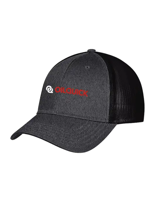 Charcoal Heather/Black Mesh Trucker Cap Snap Back w/OilQuick Logo
