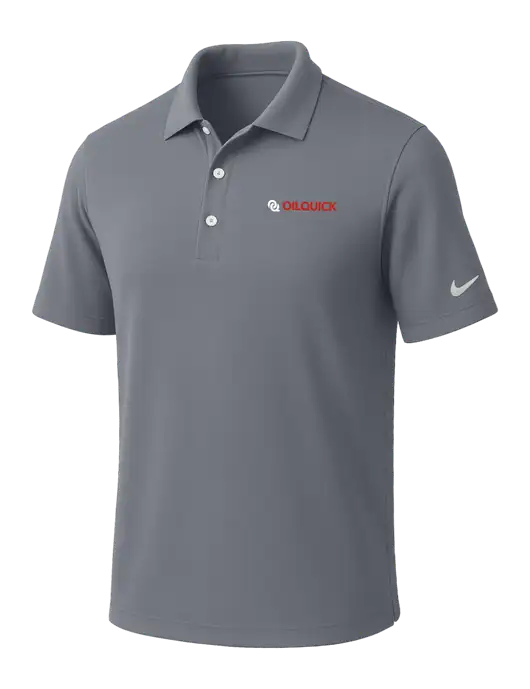 NIKE Medium Grey Dri-Fit Micro Pique Polo w/OilQuick Logo