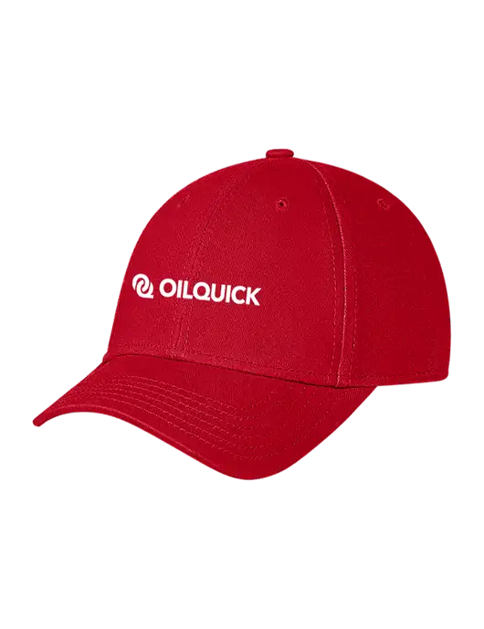 Red Structured Soft Snap Closure Hook & Loop Cap w/OilQuick Logo