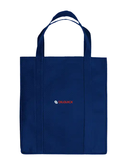 Eco Reusable Jumbo Navy Blue Shopping Bag w/OilQuick Logo