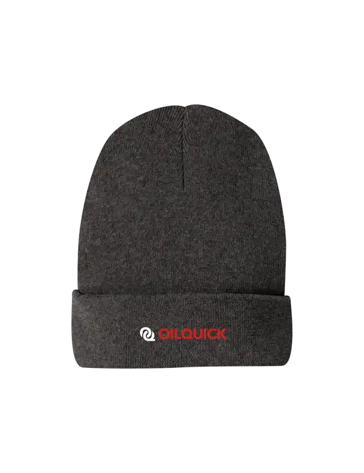 Recycled Charcoal Heather Beanie w/OilQuick Logo