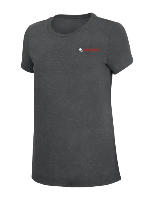 Womens Simply Soft Charcoal 4.5oz Poly/Combed Ring Spun Cotton T-Shirt w/OilQuick Logo