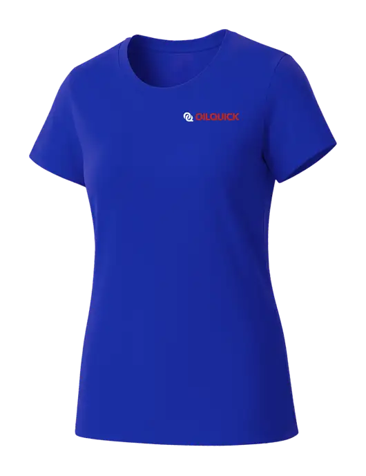 Womens Seriously Soft Royal T-Shirt w/OilQuick Logo