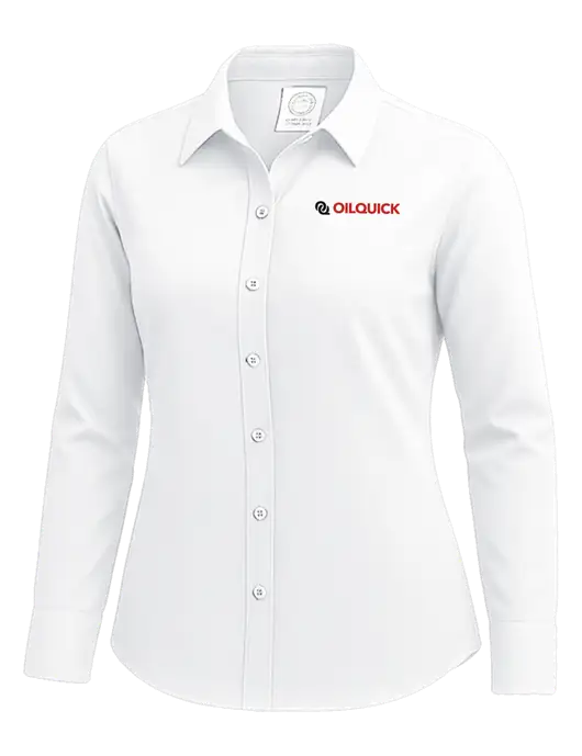 Brooks Brothers Womens White Wrinkle-Free Stretch Nailhead Shirt w/OilQuick Logo