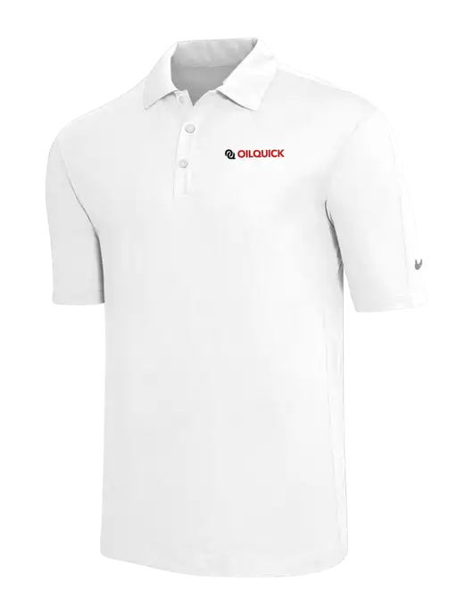 Nike White Tech Sport Dri-FIT Polo w/OilQuick Logo
