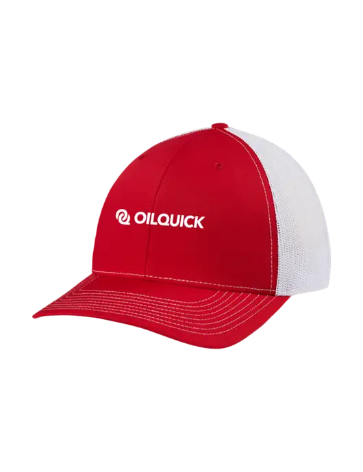 Richardson Adjustable Snapback Original 112 Trucker Cap Red w/White Mesh w/OilQuick Logo