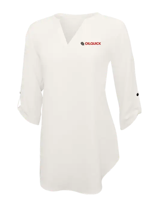 Ivory Womens 3/4 Sleeve Tunic Blouse w/OilQuick Logo