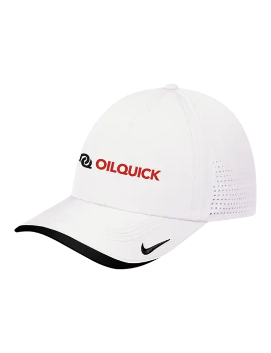 Nike White/Black Dri-FIT Perforated Performance Cap w/OilQuick Logo