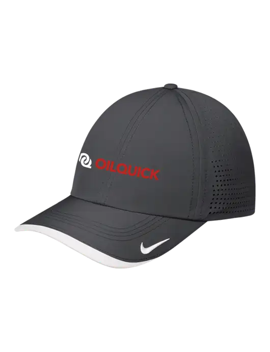 Nike Dark Grey/White Dri-FIT Perforated Performance Cap w/OilQuick Logo