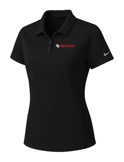 Nike Womens Black Dry Essential Solid Polo w/OilQuick Logo