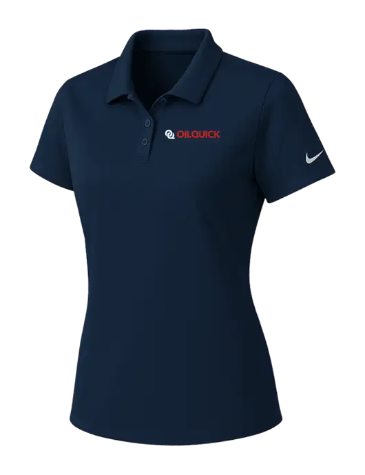 Nike Womens Navy Dry Essential Solid Polo w/OilQuick Logo
