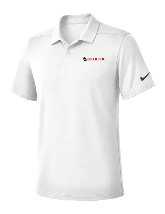 Nike White Dry Essential Solid Polo w/OilQuick Logo