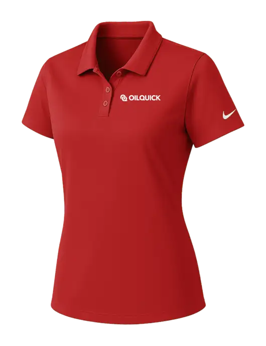 Nike Womens Red Dry Essential Solid Polo w/OilQuick Logo