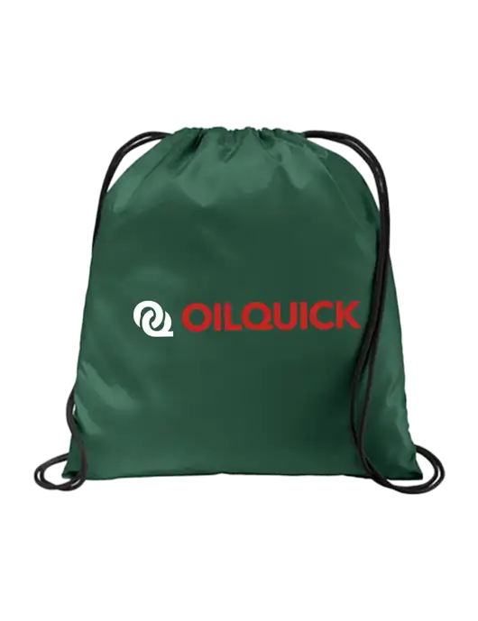 Drawstring Dark Green Cinch Pack w/OilQuick Logo