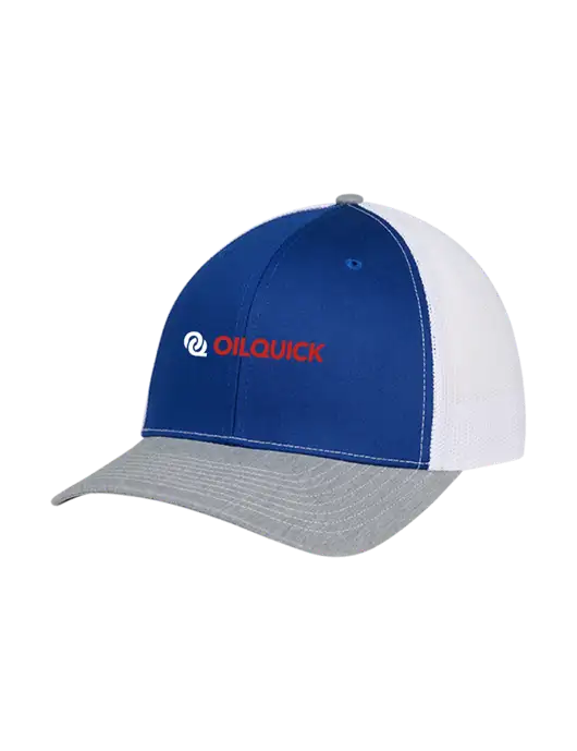 Richardson Adjustable Snapback Original 112 Trucker Cap Royal/HeatherGrey/White Mesh w/OilQuick Logo