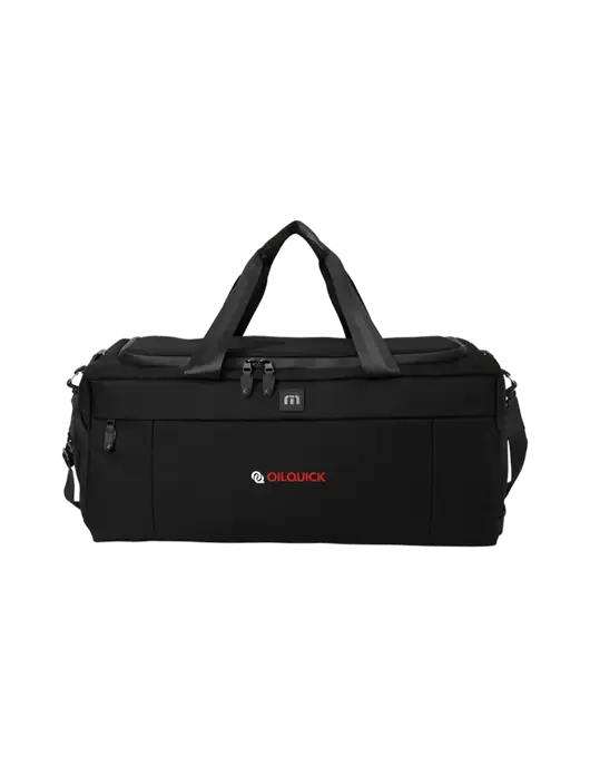 TravisMathew Black Duration Duffel w/OilQuick Logo