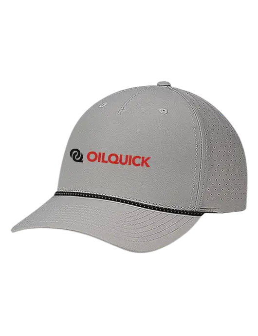 Richardson Laser Perf Performance Light Grey/Black-Grey Rope Cap w/OilQuick Logo