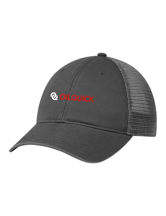 Richardson 111 Garment Washed Trucker Cap Charcoal w/Charcoal Mesh w/OilQuick Logo