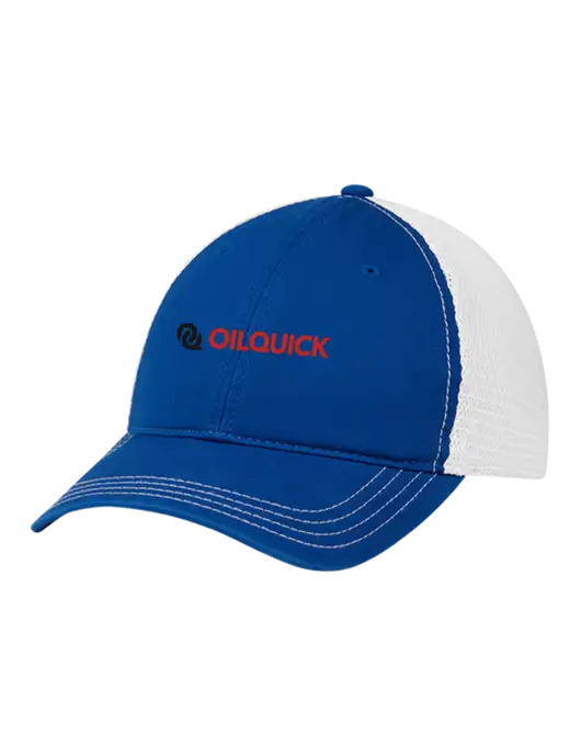 Richardson 111 Garment Washed Trucker Cap Royal w/White Mesh w/OilQuick Logo