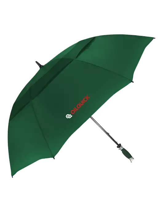 Dark Green Vented Typhoon Tamer Golf Umbrella w/OilQuick Logo