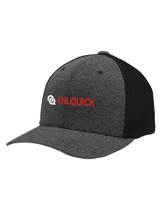 Flexfit Black/Dark Charcoal Heather Melange Mesh Back Trucker Cap w/OilQuick Logo