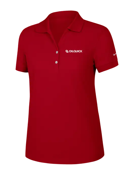 Nike Womens Dri-FIT Classic Red Polo w/OilQuick Logo