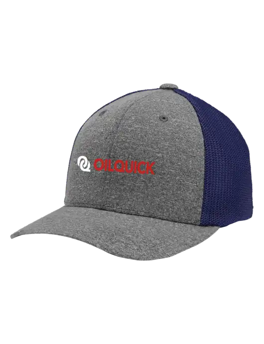 Flexfit Navy/Medium Grey Heather Melange Mesh Back Trucker Cap w/OilQuick Logo