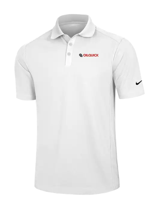 Nike White Dri-FIT Classic Polo w/OilQuick Logo
