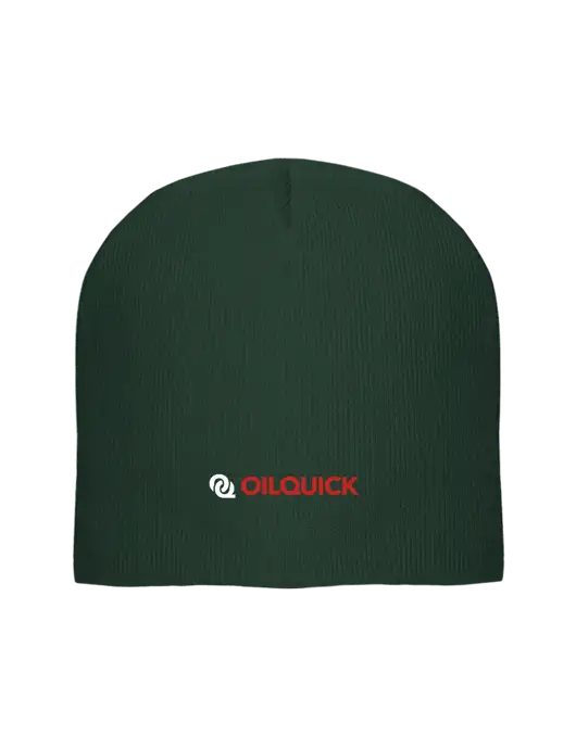 Solid Dark Green Element Knit Beanie  w/OilQuick Logo