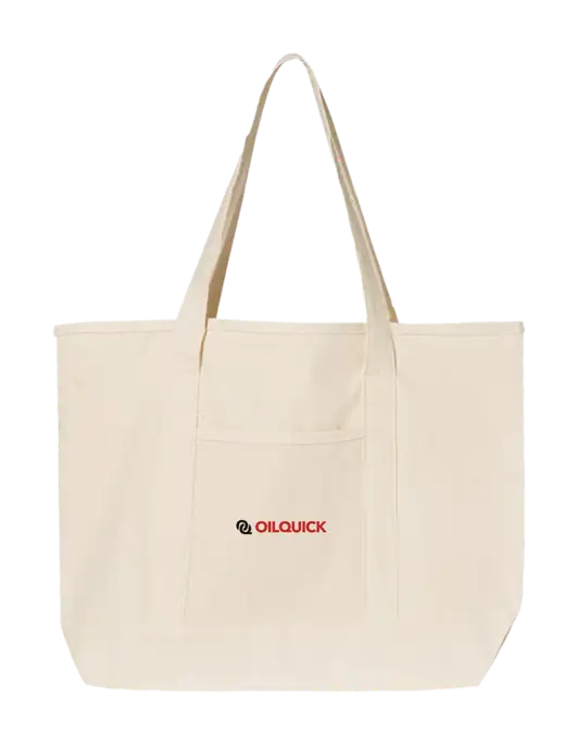 Natural Large Canvas Deluxe Tote w/OilQuick Logo