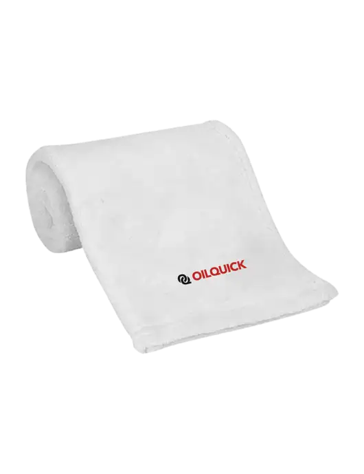 White Alpine Fleece Mink Touch Luxury Baby Blanket  w/OilQuick Logo