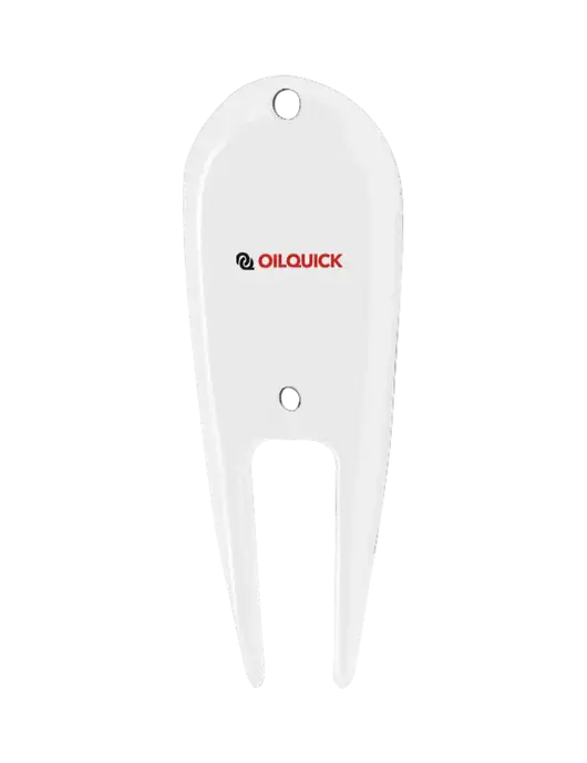 White Divot Tool w/OilQuick Logo