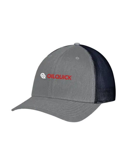 Richardson Adjustable Snapback Original 112 Trucker Cap Heather Grey w/Navy Mesh w/OilQuick Logo