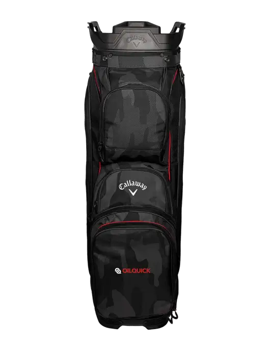 Callaway Org 14 Black Camo/Red Trim Cart Golf Bag  w/OilQuick Logo