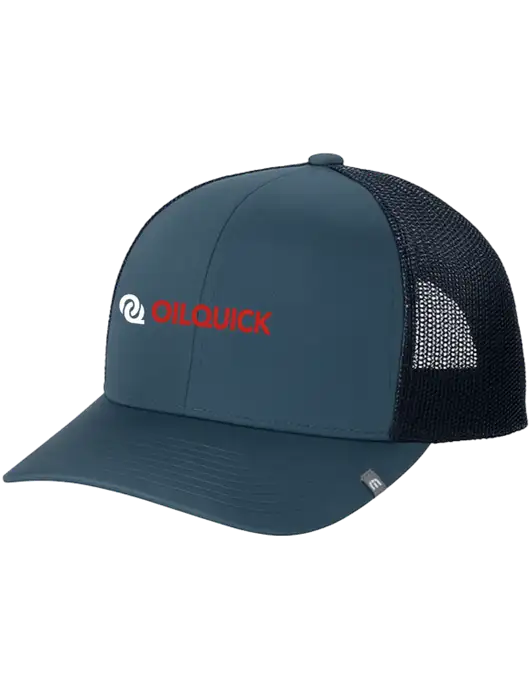 TravisMathew Dark Slate Blue Cruz Trucker Cap w/OilQuick Logo