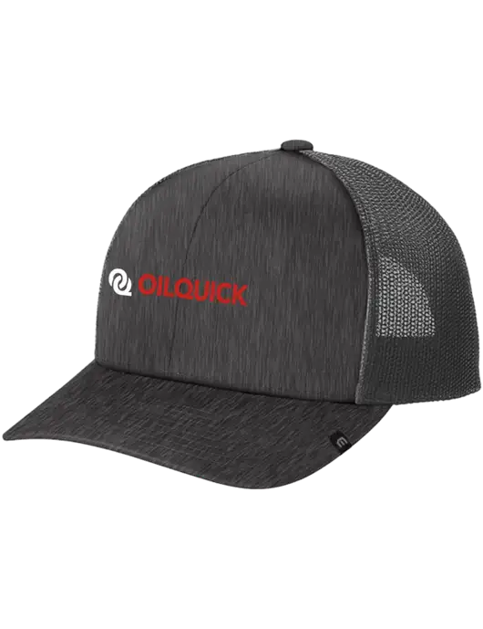 TravisMathew Very Dark Grey Heather Cruz Trucker Cap w/OilQuick Logo