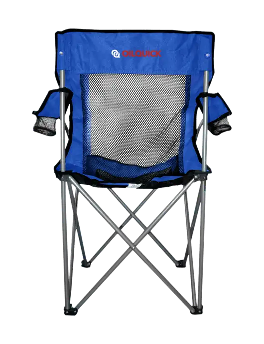 Titan Dark Royal Blue/Black Mesh Folding Chair w/OilQuick Logo