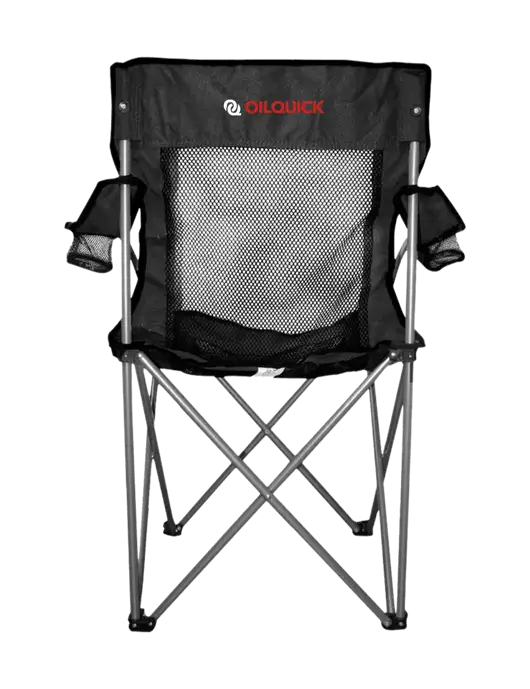 Titan Black/Black Mesh Folding Chair w/OilQuick Logo