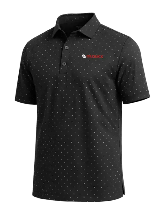 Callaway Micro Chev Black Print Polo w/OilQuick Logo